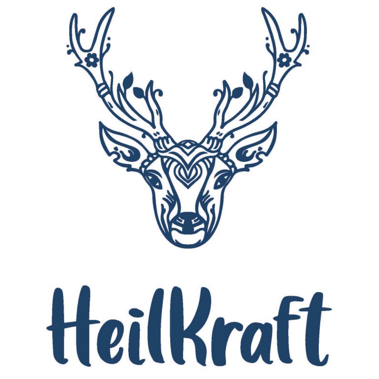 HeilKraft – Naturbasierte Rohstoffe Logo HeilKraft mit Hirsch als Symbol für natürliche Rohstoffe und naturbasierte Produkte